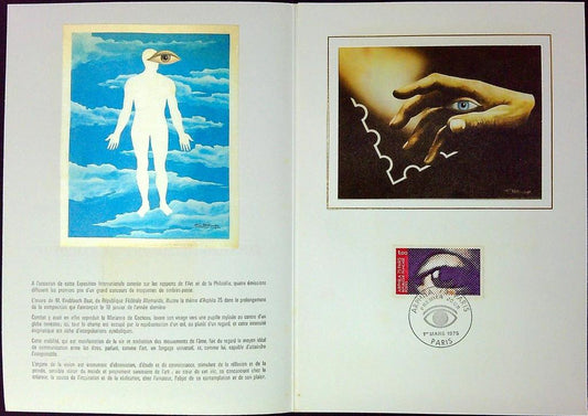 L'art Philatélie Paris 1975 Enveloppe Dépliant Timbre 1er jour Encart Fdc Yvert et Tellier