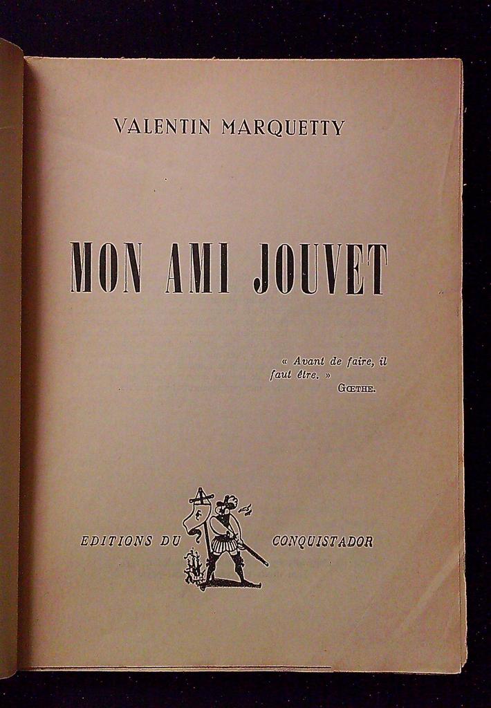 Livre – Valentin Marquetty – Littérature – Mon Ami Jouvet