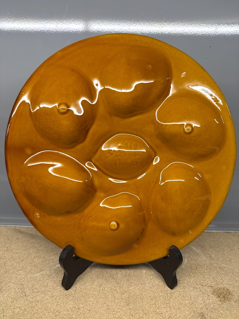 Assiettes à Huîtres – Saint Clément – Arts de la Table – En Céramique Marron Vintage