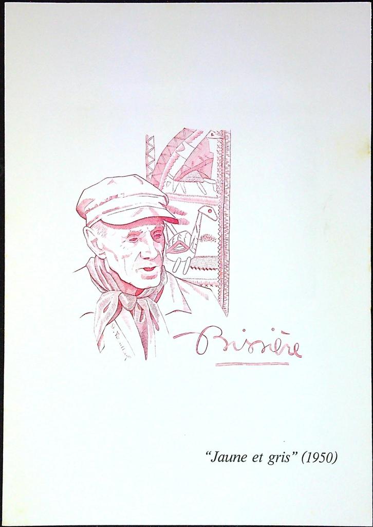Bissière Jaune et Gris Enveloppe Dépliant Timbre 1er jour Encart Fdc Yvert et Tellier