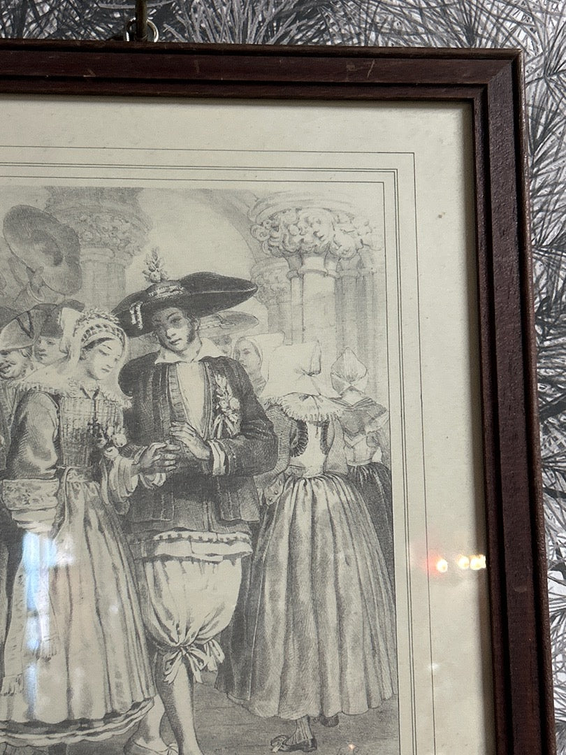 Tableau Gravure Mariés de Saillé L. Lestang