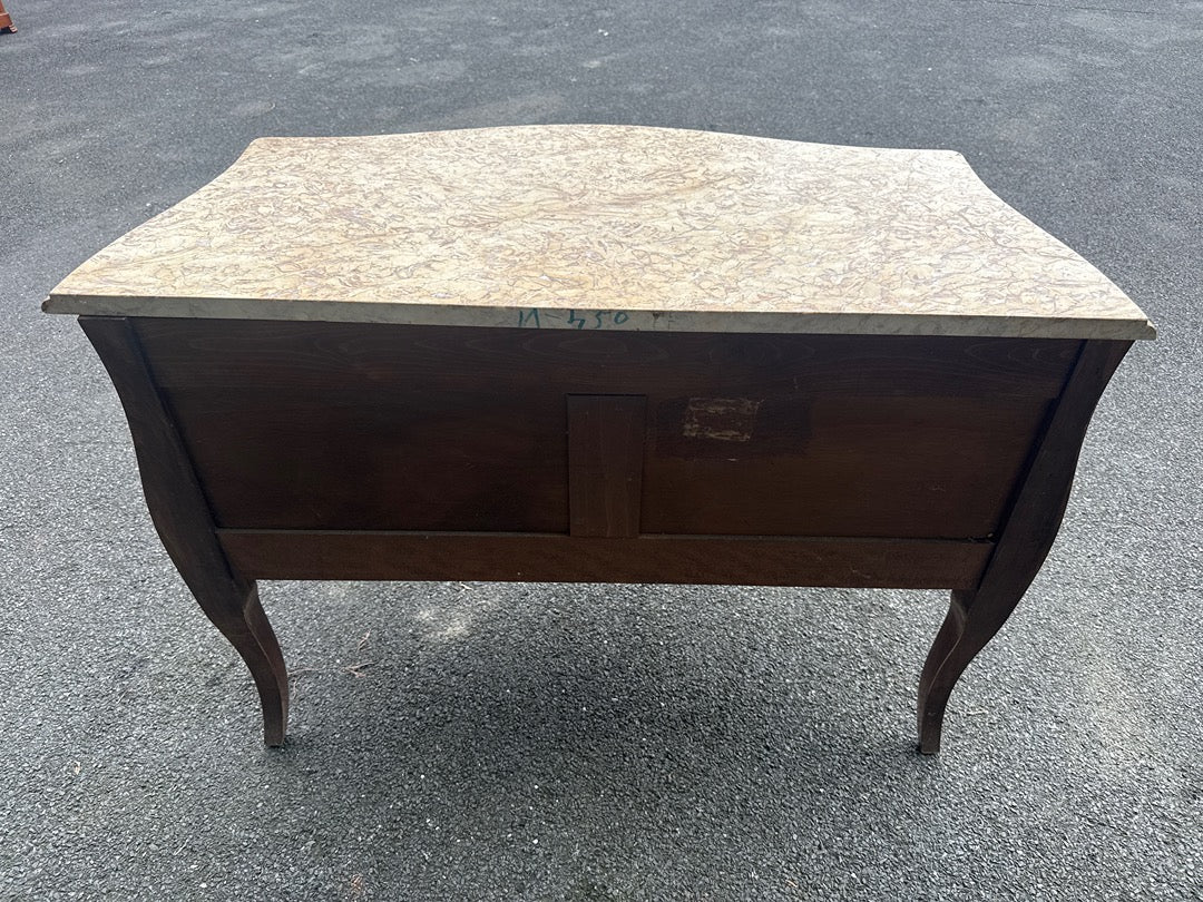 Commode Baroque - Bois Et Marbre - Mobilier - Style Louis Xv