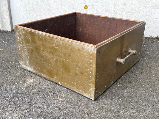 Boîte de rangement – Vintage – Boîtes de rangement – Laiton doré et bois