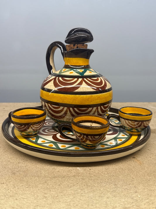 Service de verres – G. Jean de Bretagne – Service de verres – Vintage décoré main