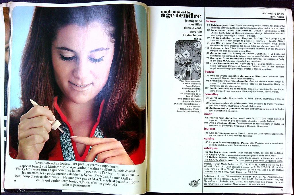 Magazine – Mademoiselle Âge Tendre Avril 1967 – Presse – Vintage