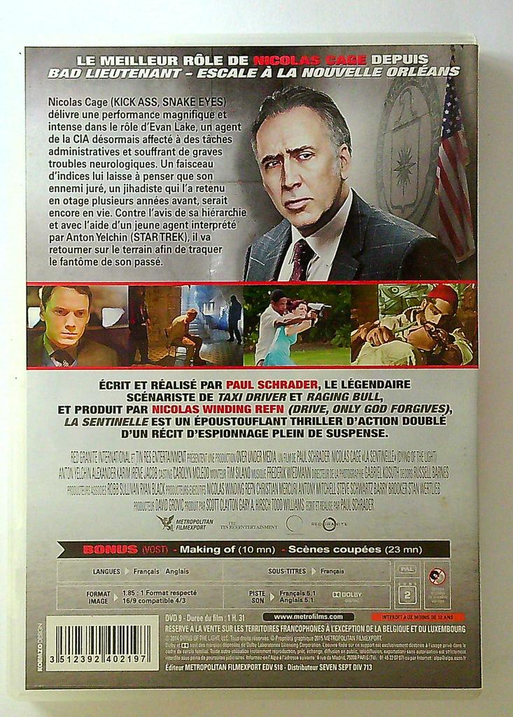 Dvd La Sentinelle Nicolas Cage Paul Schrader Thriller