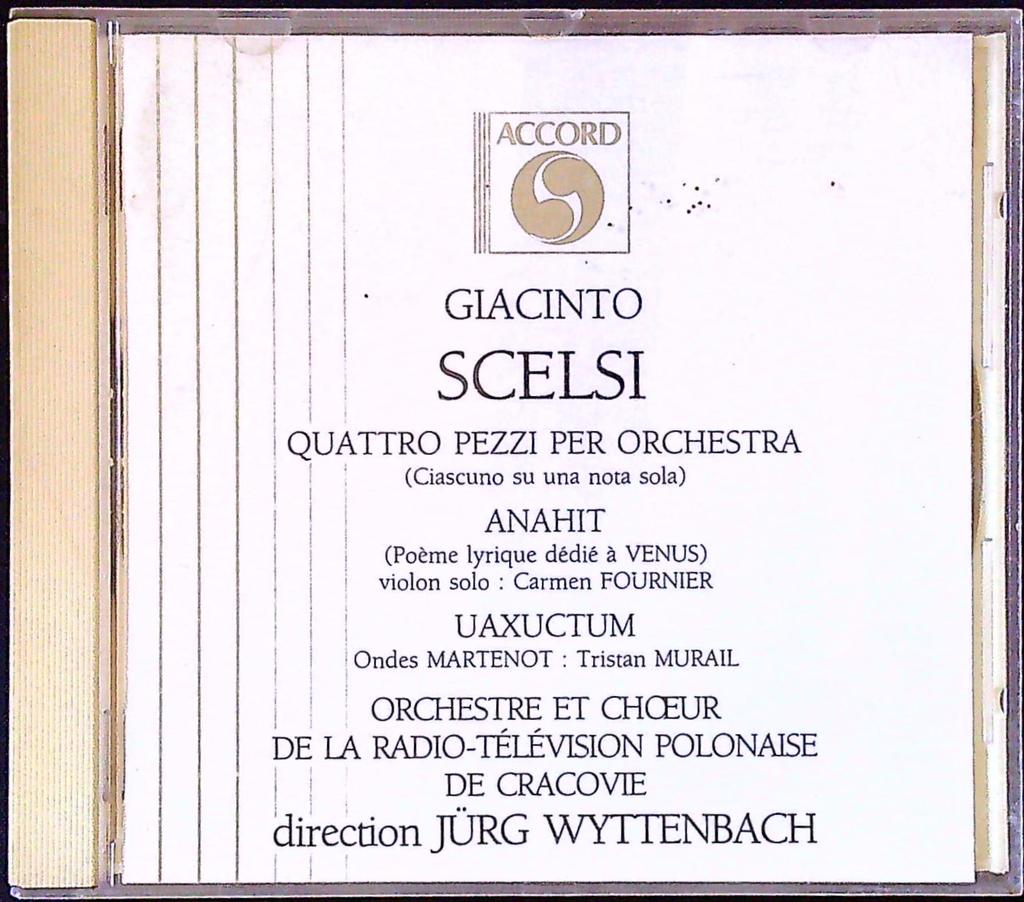 Cd Giacinto Scelsi – Accord – Musique – Musique contemporaine