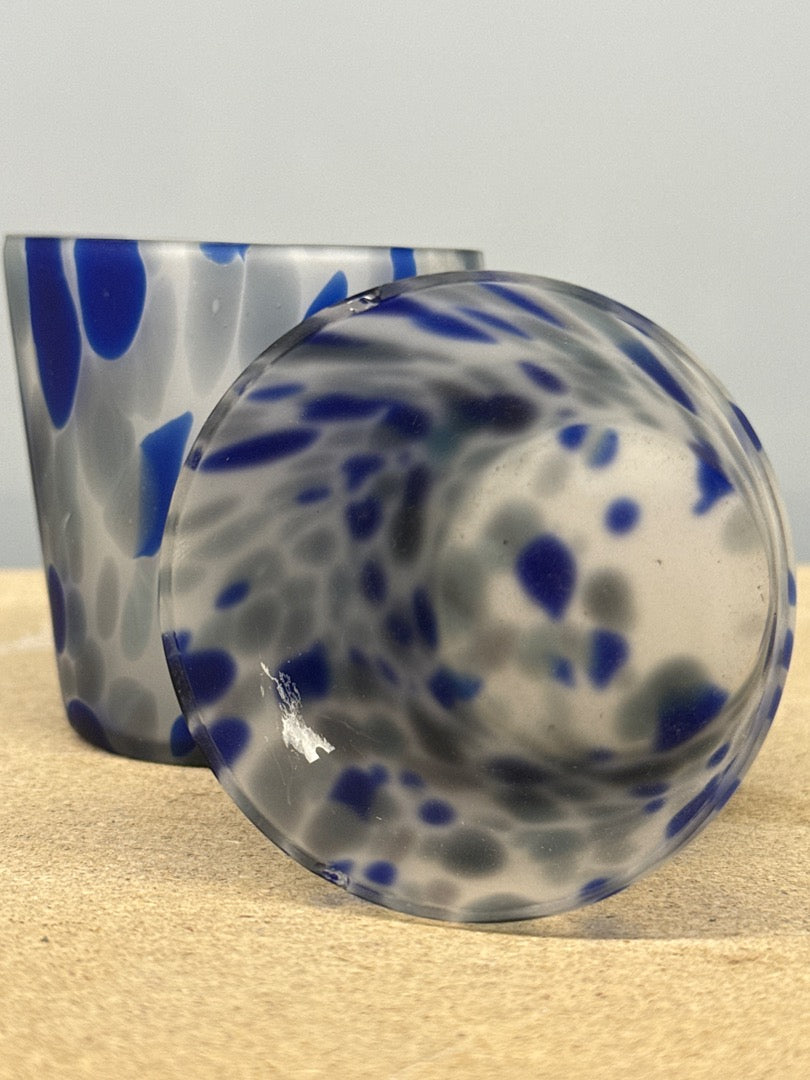 Gobelets – Art de la table – Verre moucheté bleu