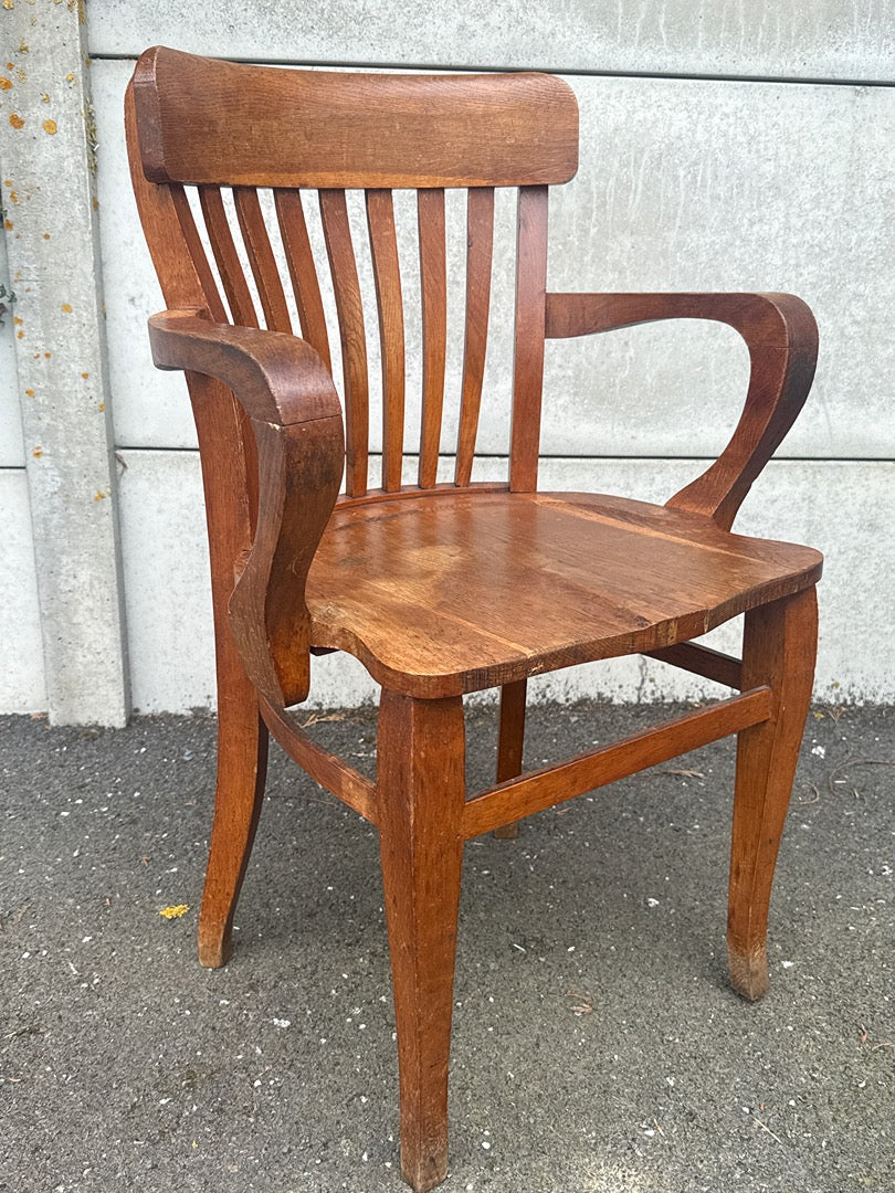 Fauteuil de bureau – Vintage – Bois massif Usa, circa 1900