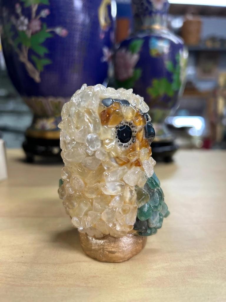 Statuette avec des pierres semi précieuse Chouette / Hibou