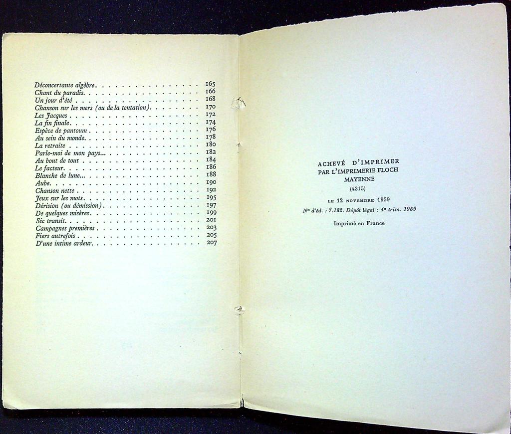 Livre - Maurice Fombeure - Littérature - Sous les tambours du ciel 1949