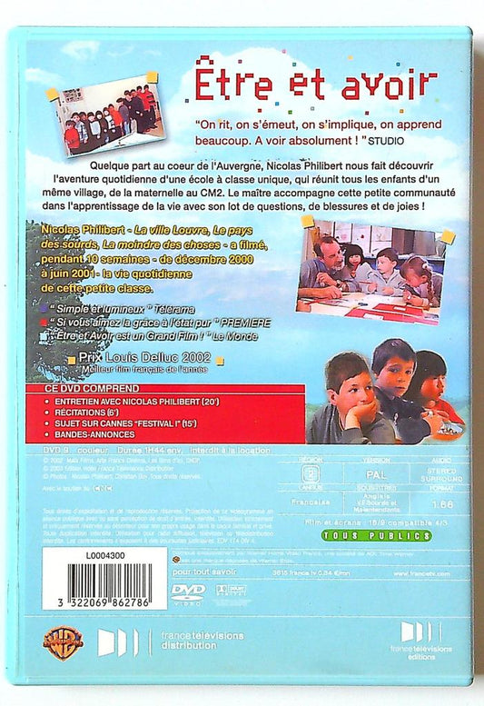 Dvd Être et avoir Nicolas Philibert documentaire
