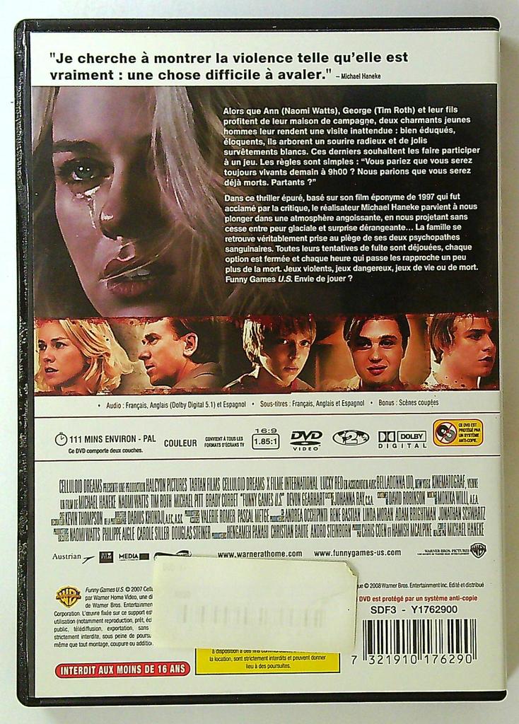 Dvd Funny Games U.s. Michael Haneke Warner Thriller