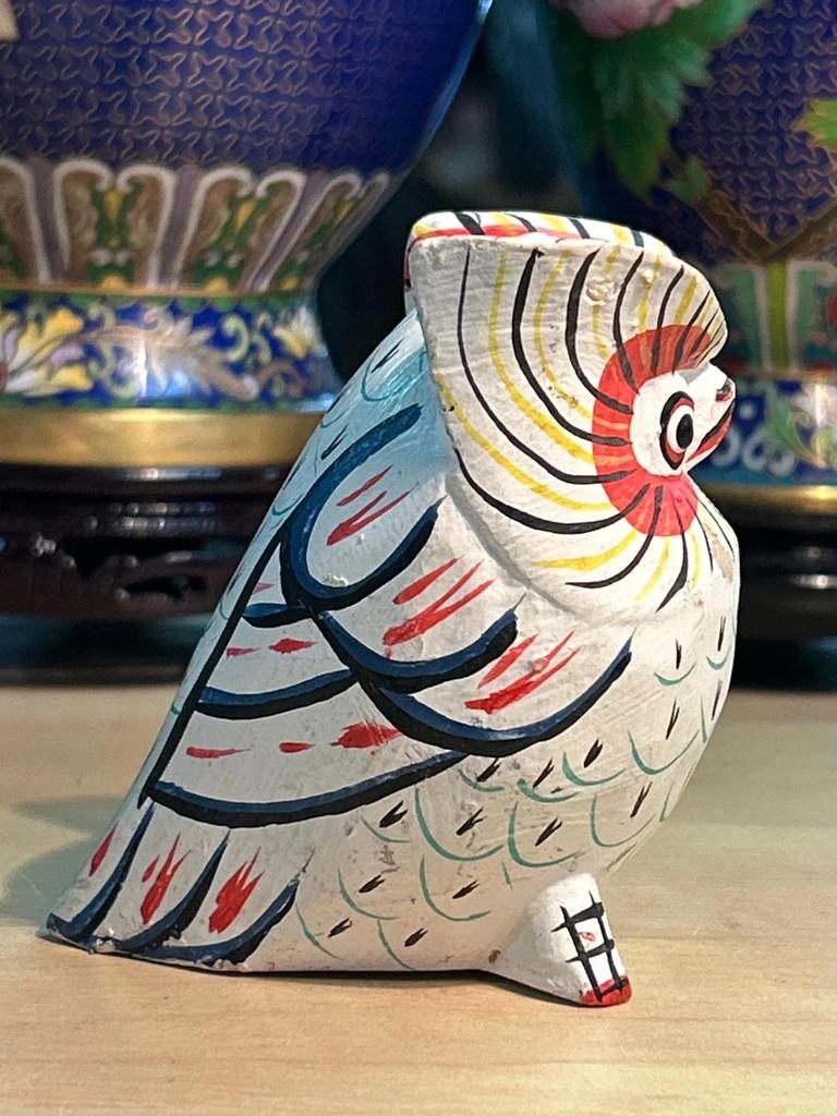 Statuette peinte Chouette / Hibou
