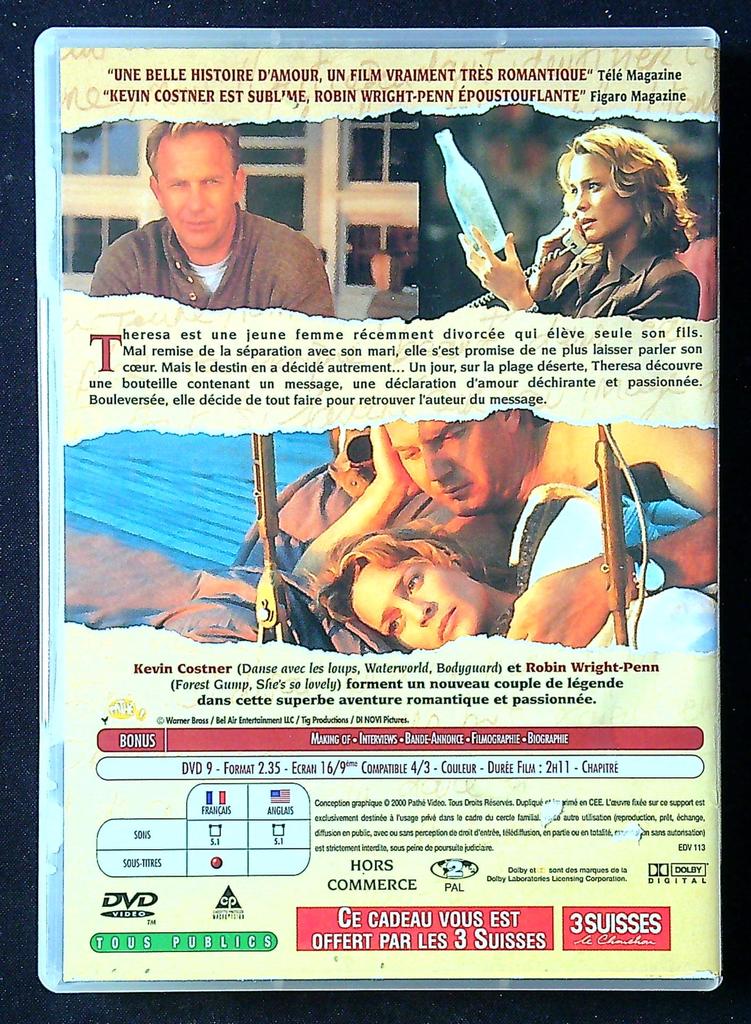 Dvd – Une bouteille à la mer – Divertissement – Film romantique