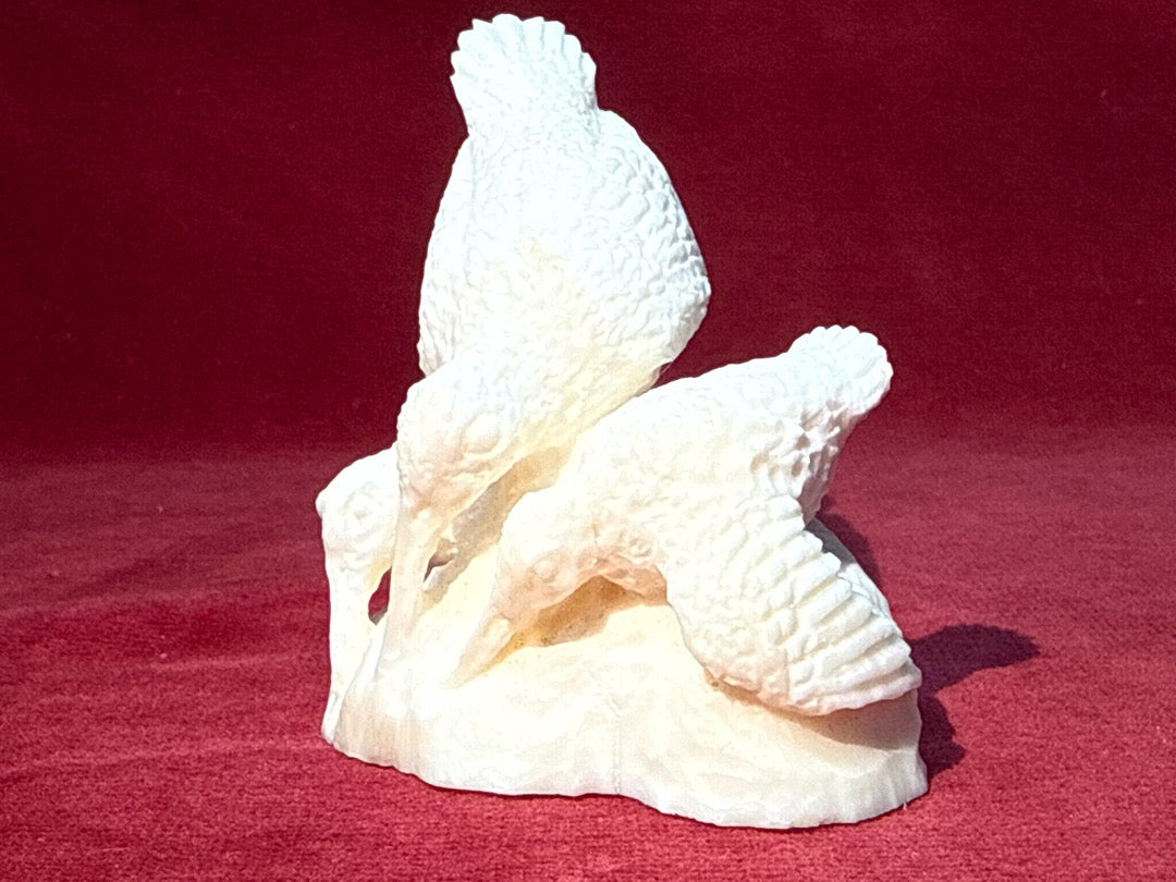 Statuette Oiseaux en Os Signé Lechat 2012