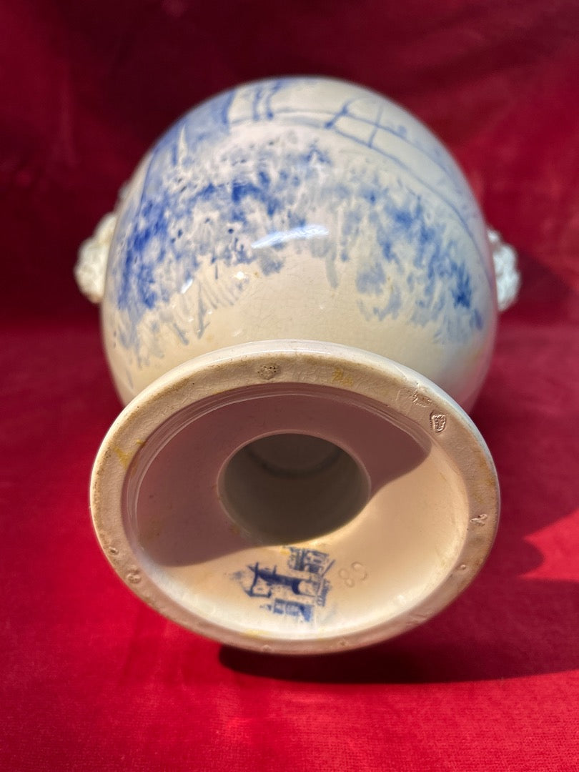 Grand vase en céramique anses visages de Moret-sur-loing