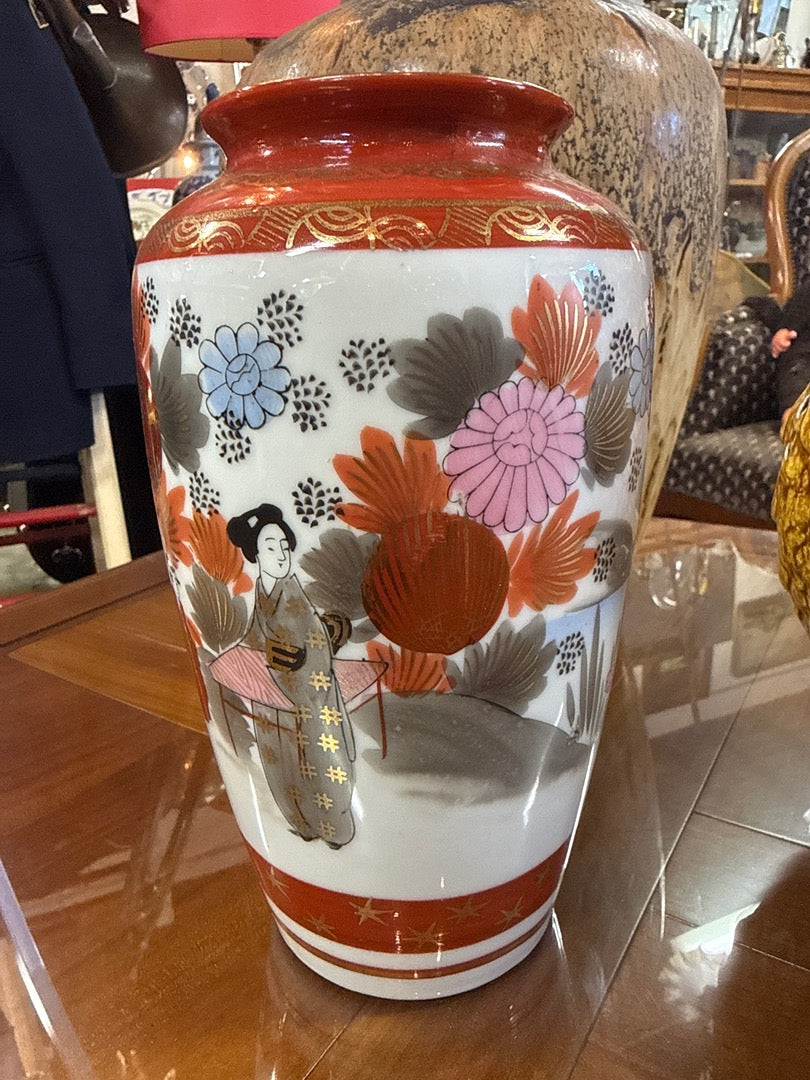 Vase Kutani – Porcelaine – Ornements – Rouge et or