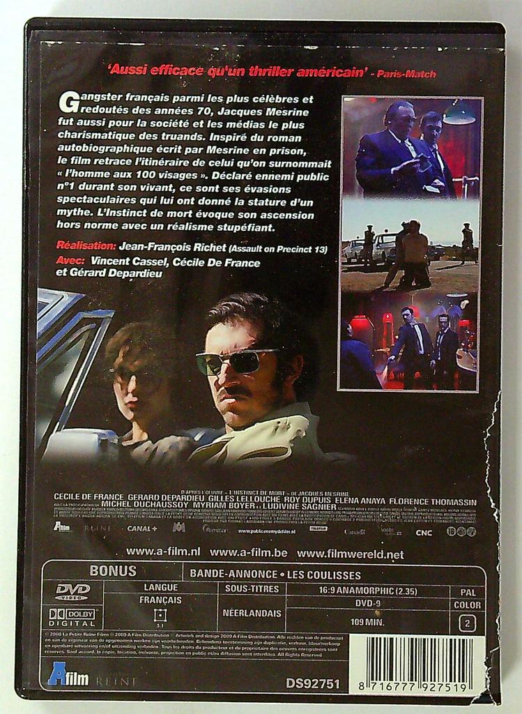 Dvd Mesrine : L'instinct de mort - Vincent Cassel