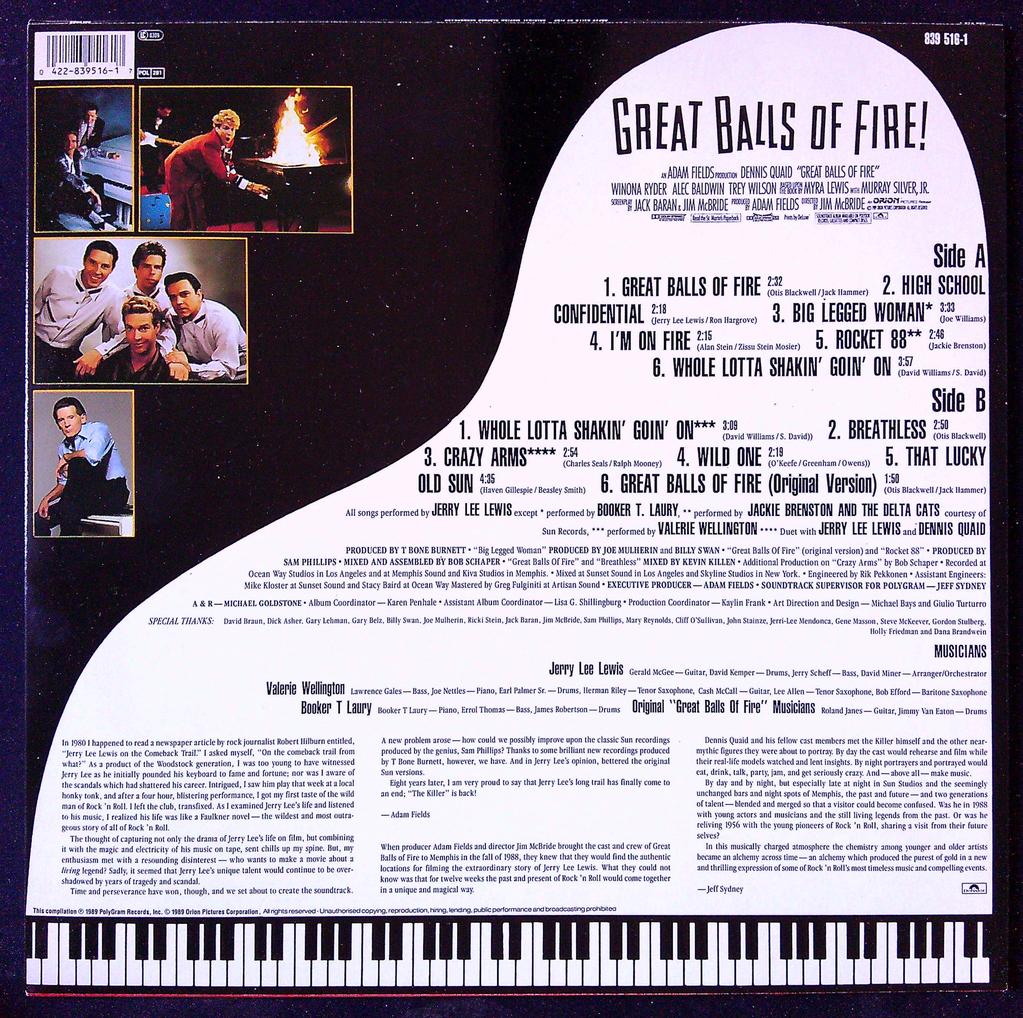 Vinyle 33t Great Balls of Fire! Ost Jerry Lee Lewis