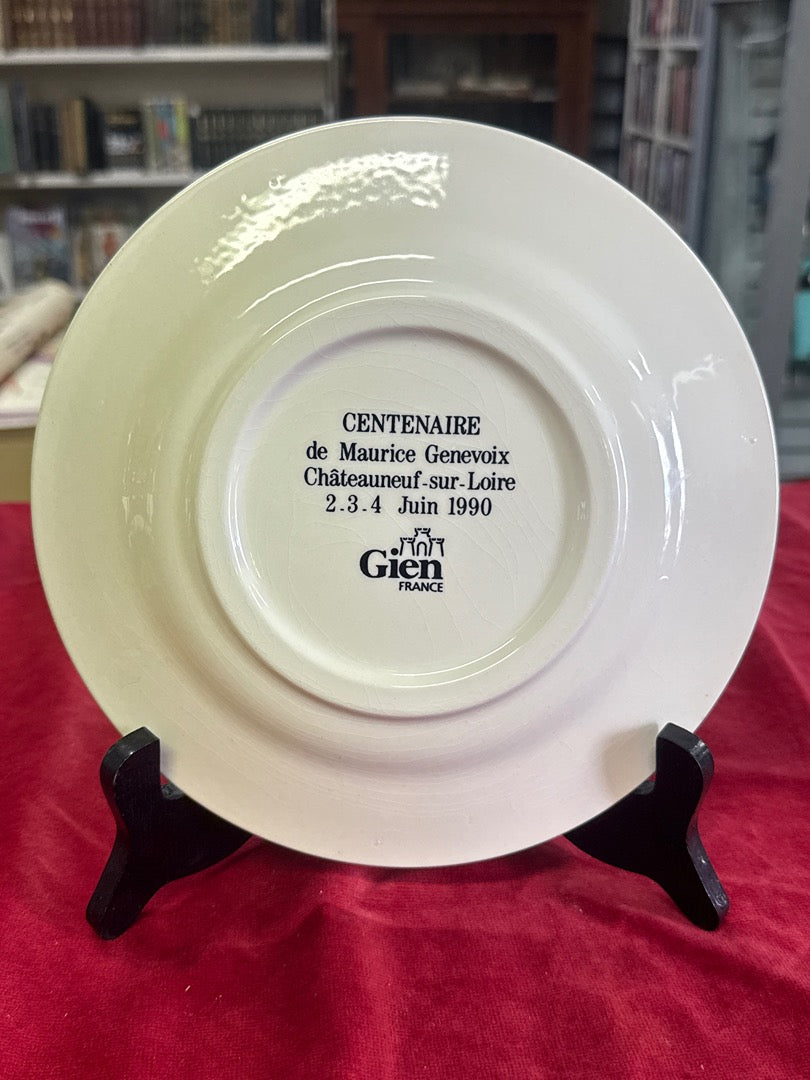 Assiette – Gien – Assiettes – Centenaire Maurice Genevoix