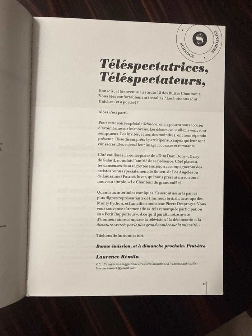 Livre Schnock N°12 – La Tengo – Non-fiction – Pierre Desproges
