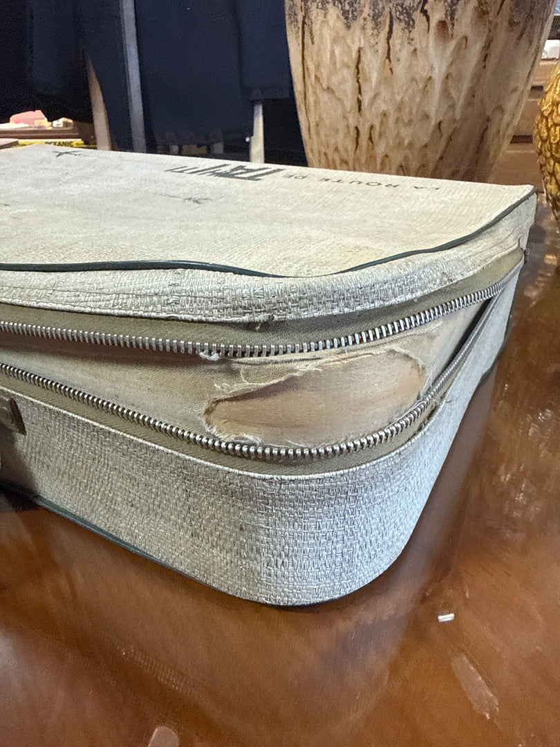 Valise vintage – Tai Route de Tahiti – Bagagerie – Toile