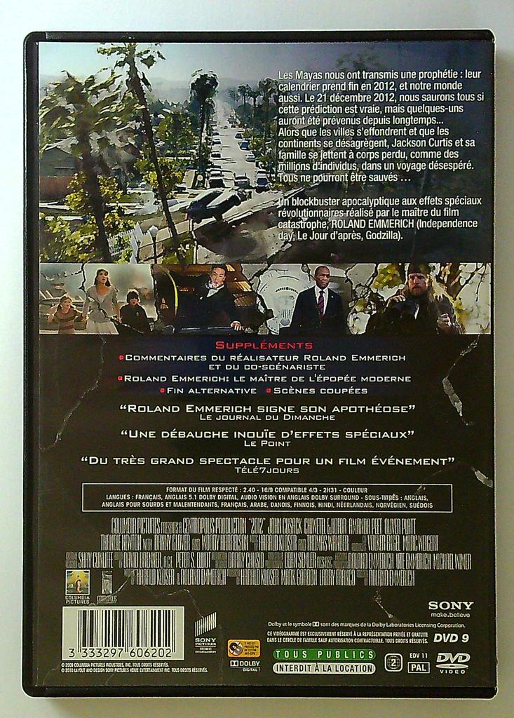 Dvd film 2012 Roland Emmerich science-fiction