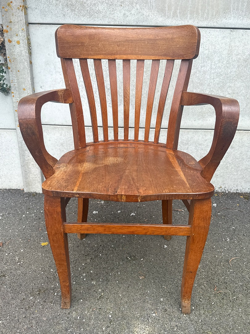 Fauteuil de bureau – Vintage – Bois massif Usa, circa 1900