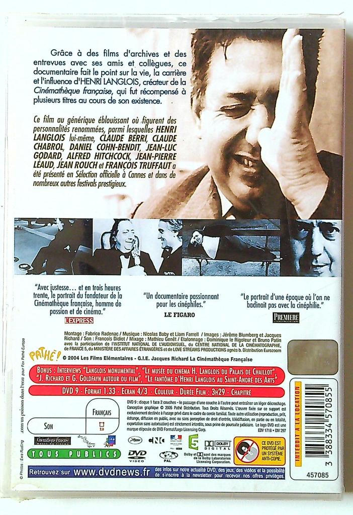 Dvd Le Fantôme d'henri Langlois documentaire Pathé