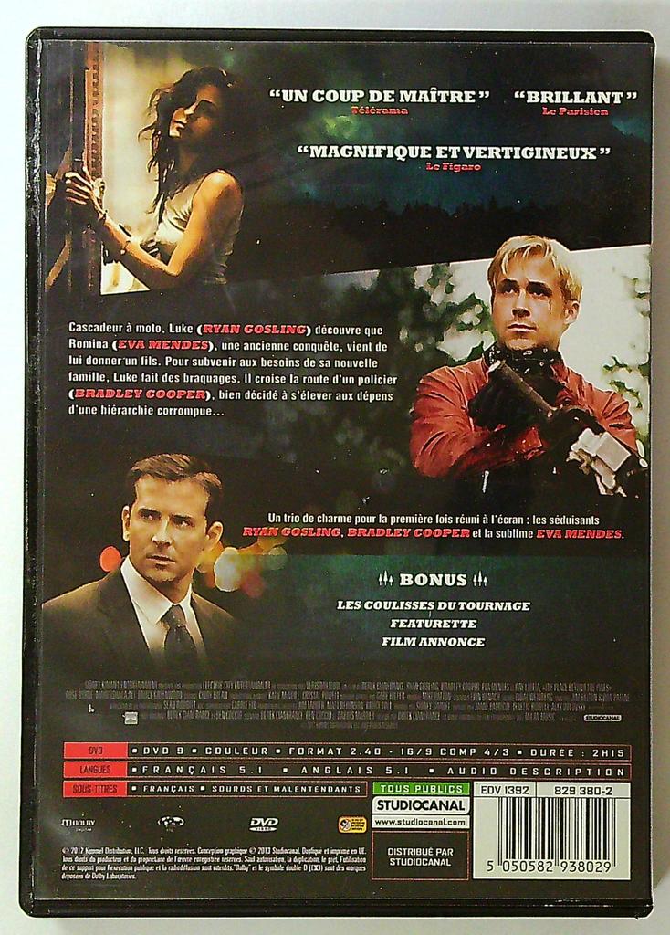 Dvd The Place Beyond the Pines Ryan Gosling Studiocanal