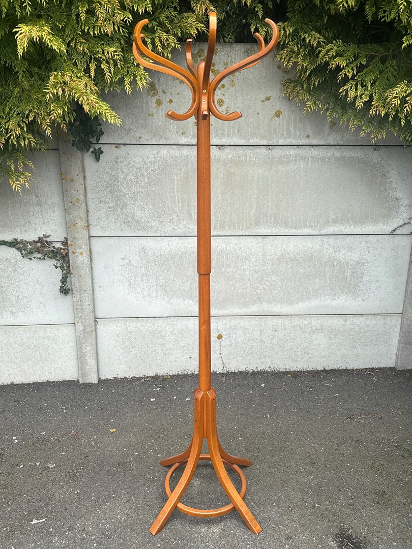 Porte-manteau – Vintage – Rangement – Perroquet bois cintré marron
