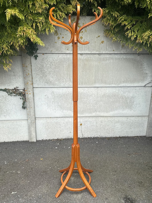 Porte-manteau – Vintage – Rangement – Perroquet bois cintré marron