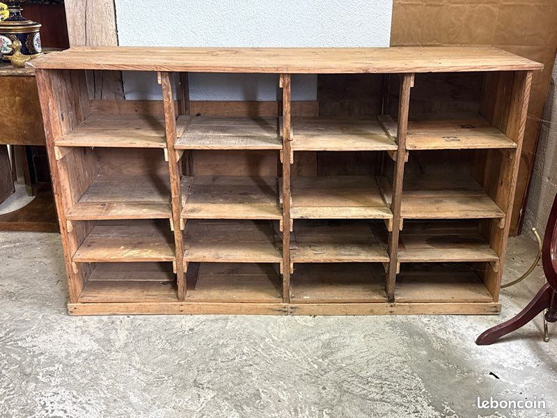 Casier de rangement – Artisanale – Rangement – Bois brut 16 compartiments - Atelier - Garage Meuble