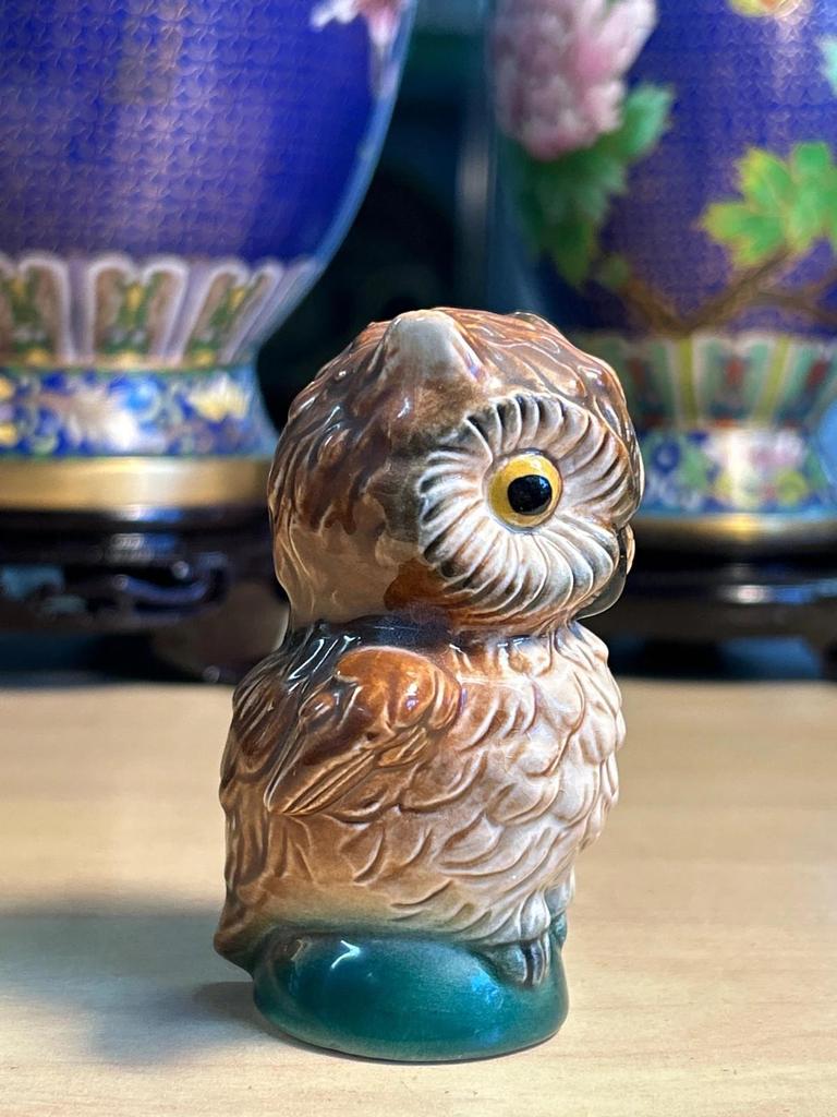 Statuette sculpté Chouette / Hibou vintage porcelaine Goebel Hummel