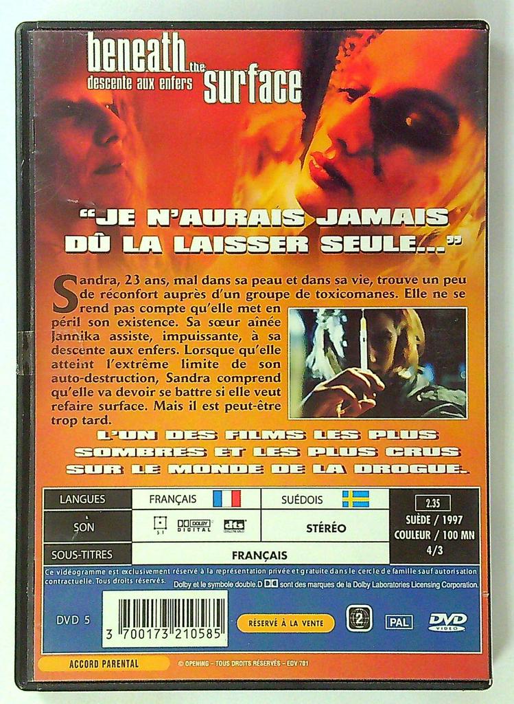 Dvd Beneath the Surface - Descente aux enfers Daniel Fridell