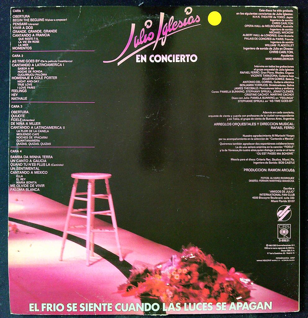 Vinyle Julio Iglesias En Concierto Double Lp musique