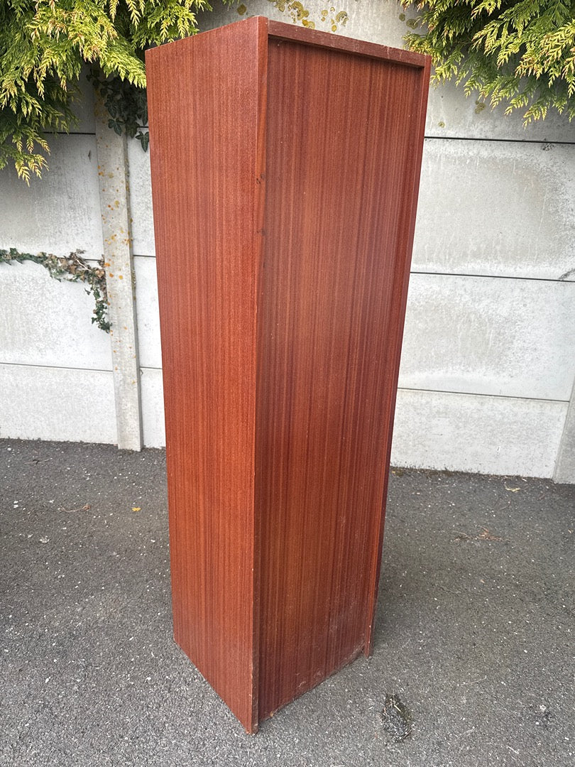 Meuble classeur à rideau – Organisateur de bureau – Bois vintage marron