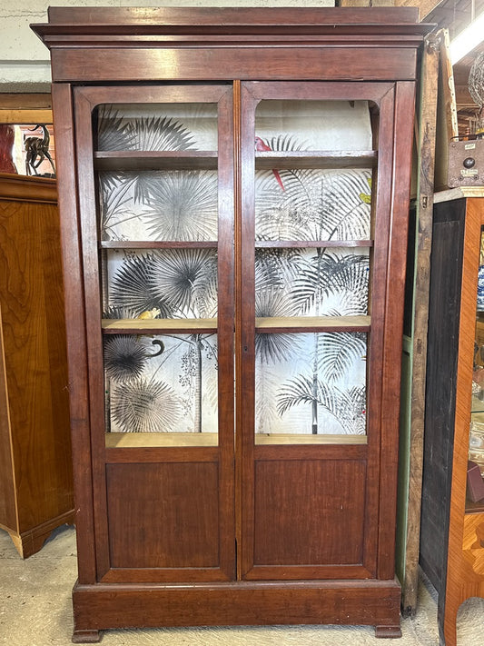 Bibliothèque vitrine ancienne en bois – Style vintage