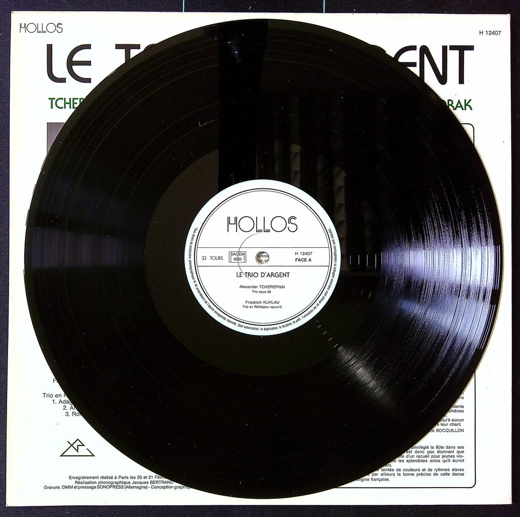 Disque vinyle – Le Trio d’argent – Musique classique – Flûte traversière