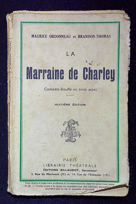 Livre – La Marraine de Charley – Théâtre – Édition ancienne
