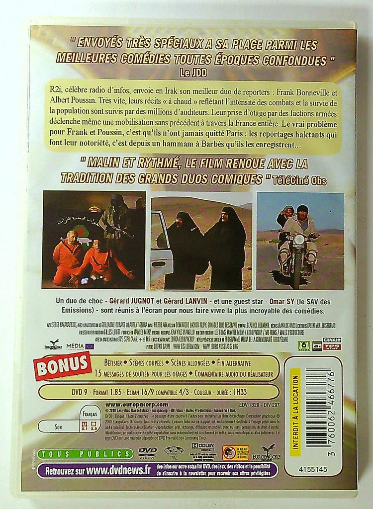 Dvd Envoyés très spéciaux Gérard Jugnot Gérard Lanvin