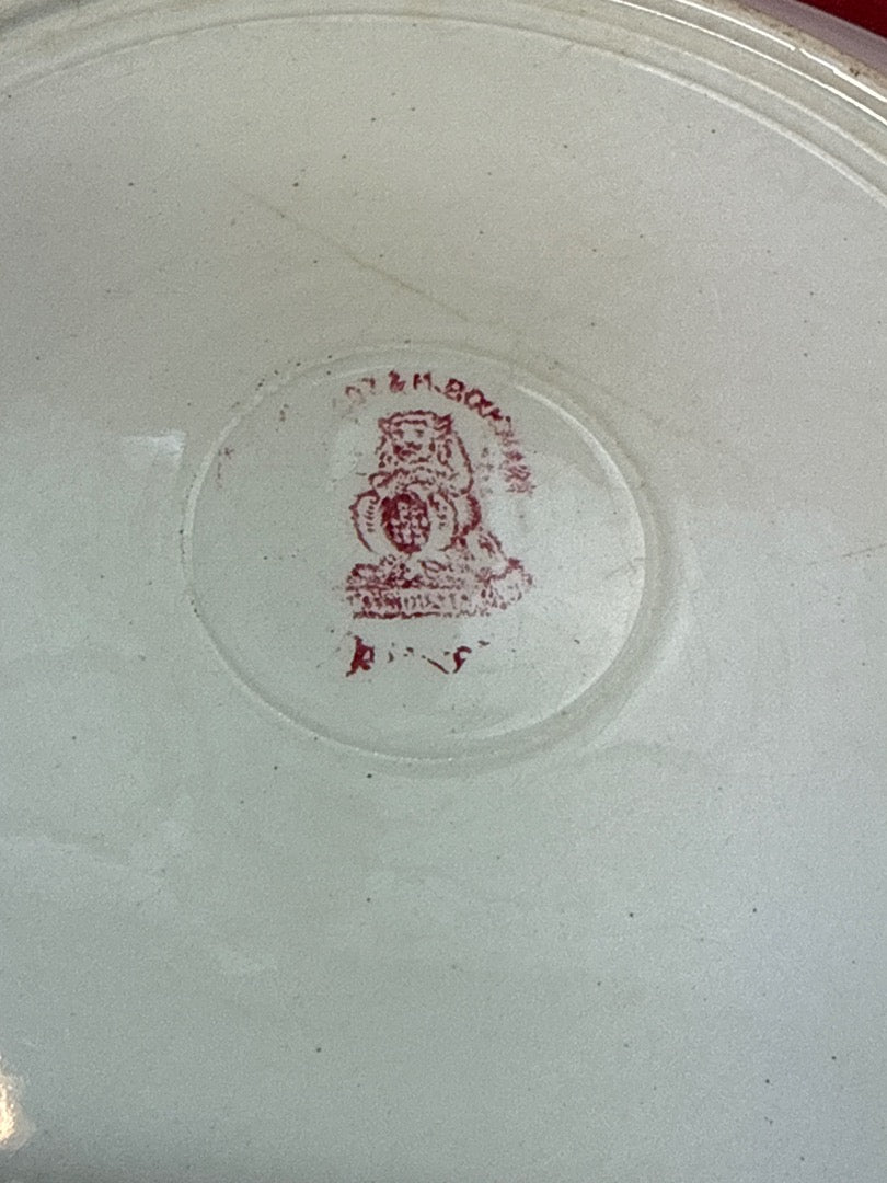 Assiette creuse ancienne Boch Frères motif paysager