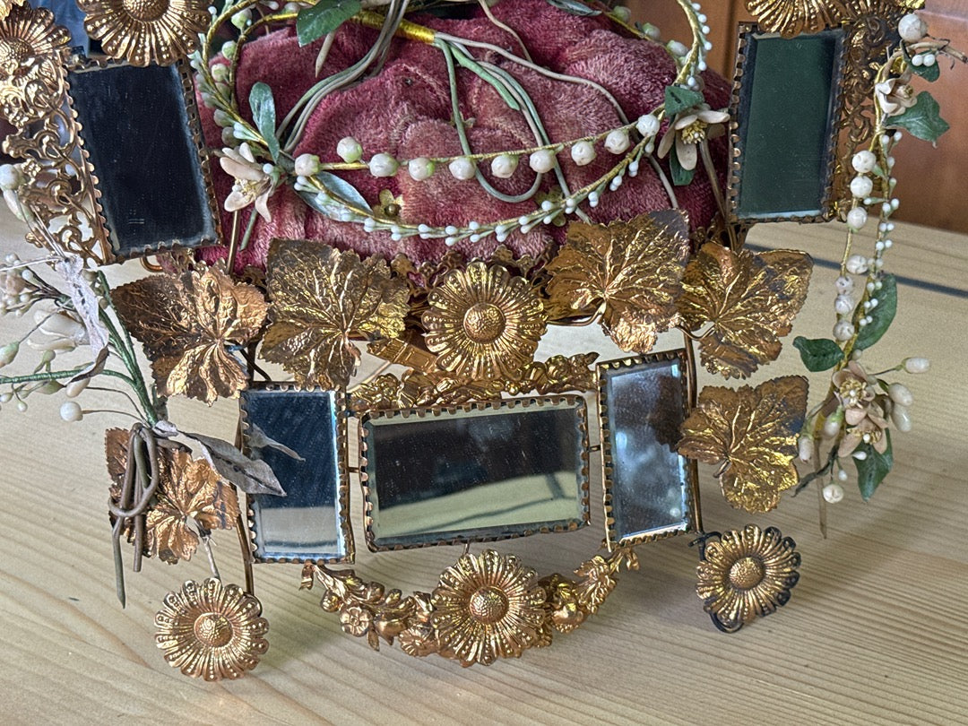 Ornement de Globe de mariée - Ancien - Bibelot - Décoration dorée
