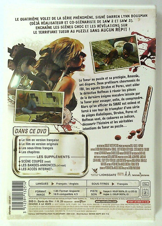 Saw Iv Dvd Metropolitan Film & Video Horreur