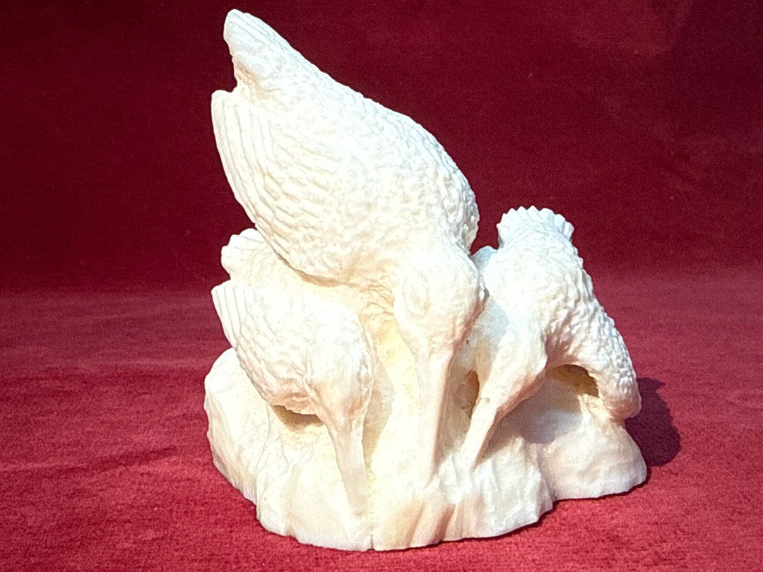 Statuette Oiseaux en Os Signé Lechat 2012