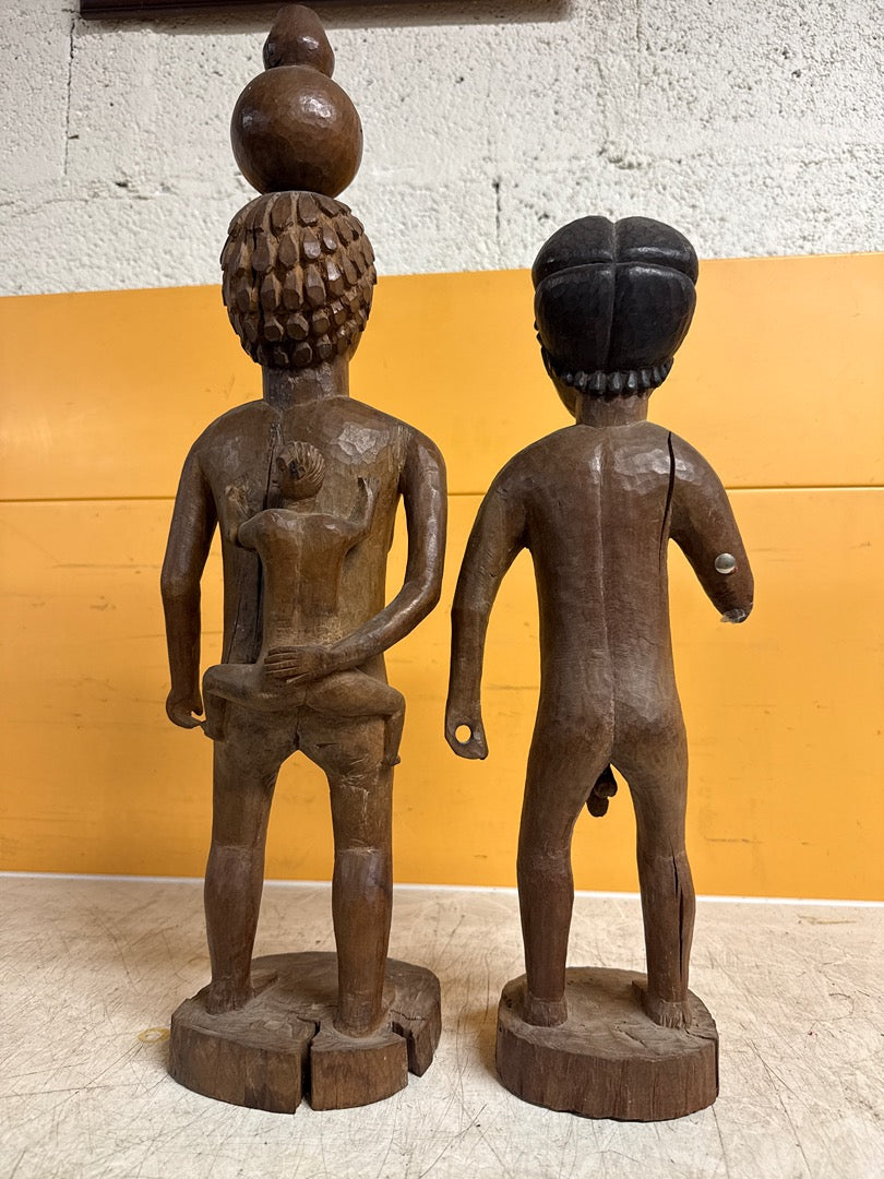 Paire de sculptures en bois – Statuettes africaines