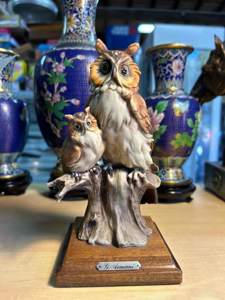 Statuette sculpté Chouette / Hibou signé Giuseppe Armani