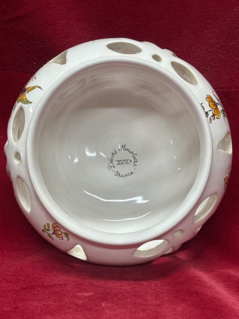 Bougeoir Pot Perforé Céramique Décors Moustiers France