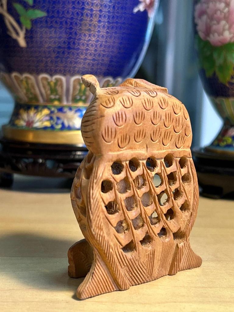 Statuette sculpté Chouette / Hibou en bois